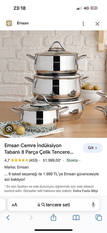 Emsan tencere seti