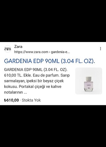 Beden Renk ZARA Edp