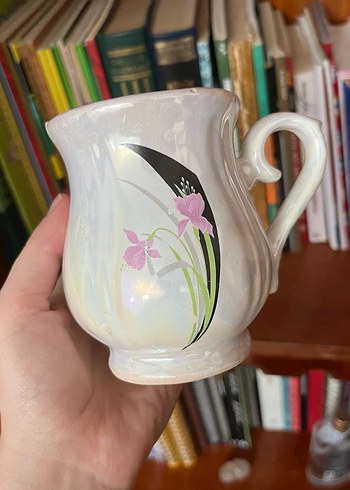 Beyaz çiçek desenli vintage süt takımı - Görsel 11