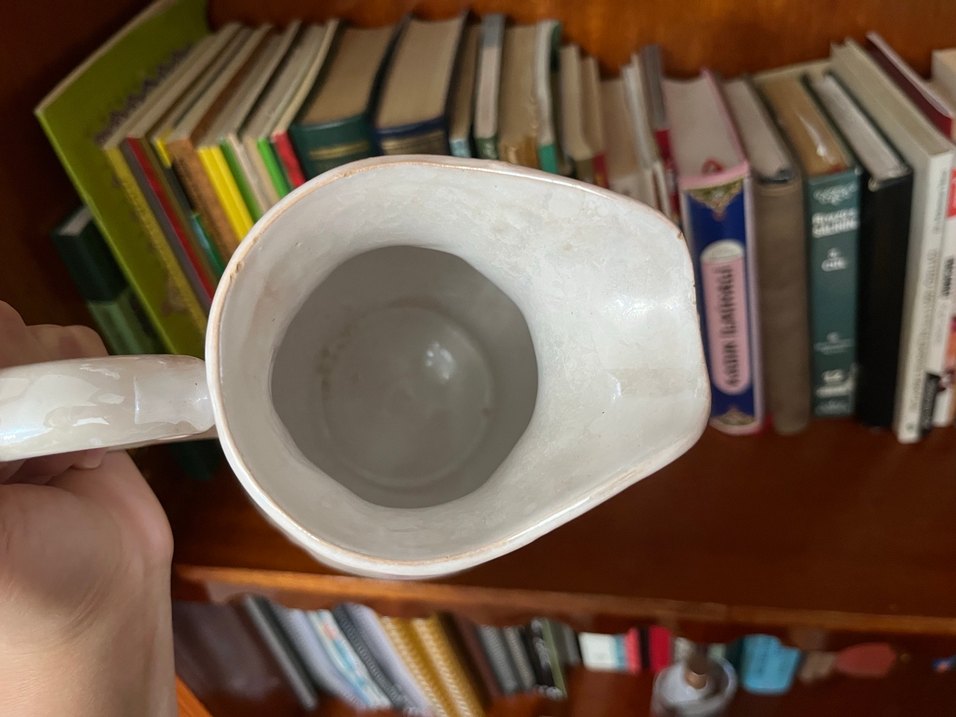 Beyaz çiçek desenli vintage süt takımı - Görsel 3