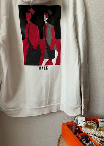 Fabrika Markalı Baskılı Beyaz Erkek Sweatshirt - Görsel 2