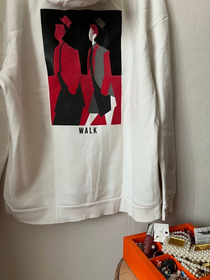 Fabrika Markalı Baskılı Beyaz Erkek Sweatshirt - Görsel 2