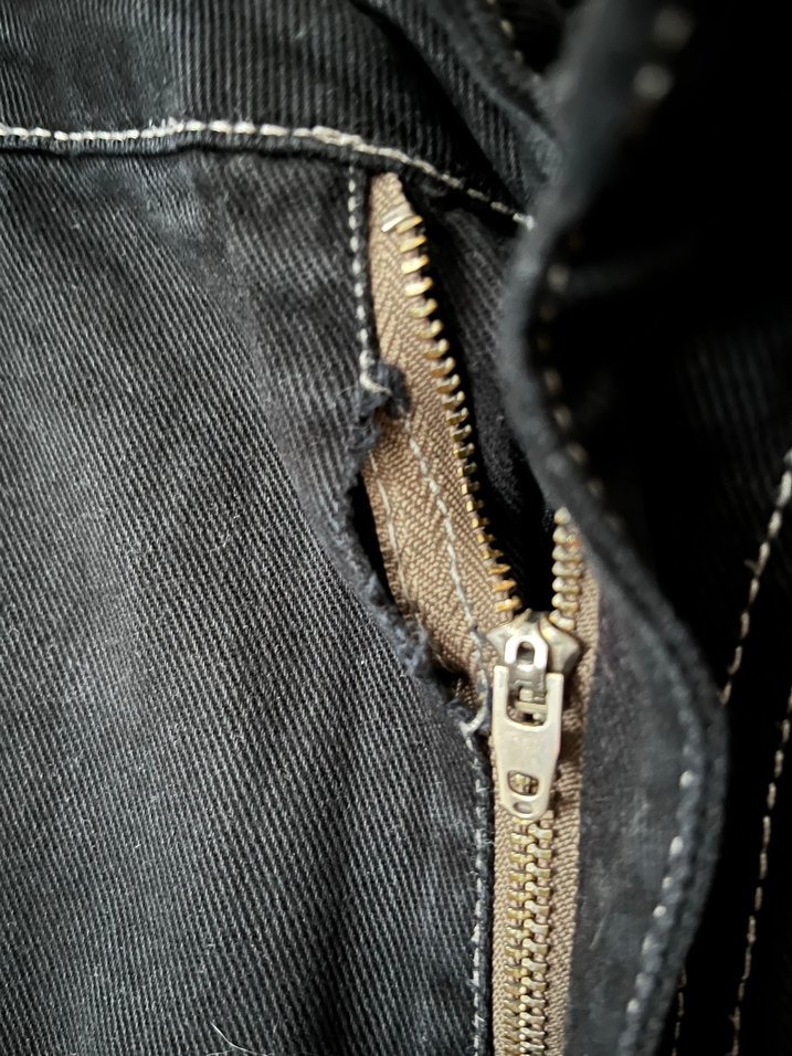 Siyah Bol Kesim Kargo Cepli Kot Pantolon - Görsel 5