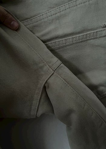 Bej Düğmeli Kadın Denim Pantolon - Görsel 11