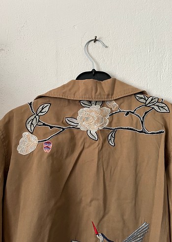 Nakışlı Bohem Gabardin Kadın Ceket - Görsel 9