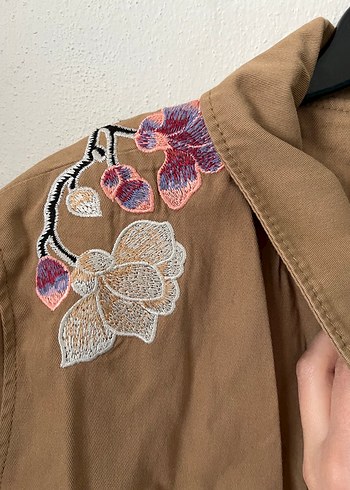 Nakışlı Bohem Gabardin Kadın Ceket - Ana görsel