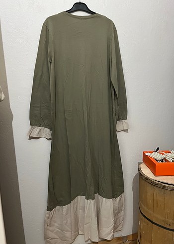 Etek Ucu ve Kolu Pile Detaylı Uzun Elbise - Görsel 9