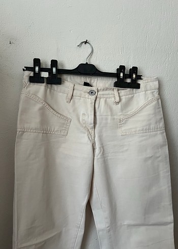 Düşük Bel Keten Kadın Pantolon - Görsel 7