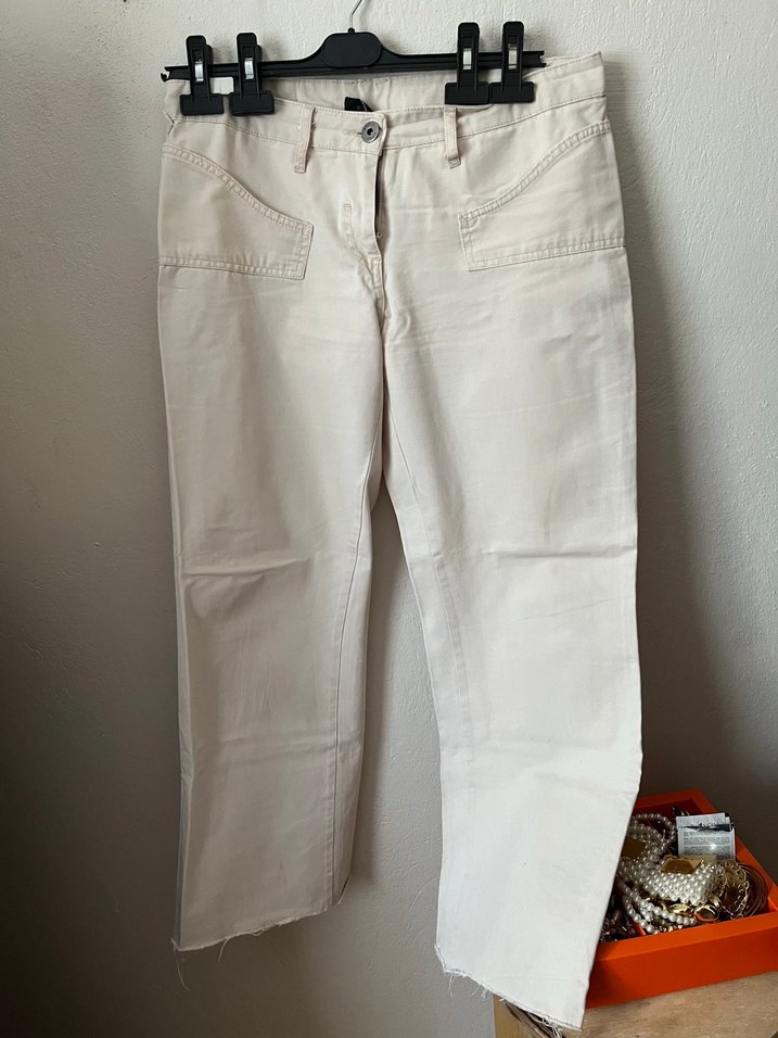 Düşük Bel Keten Kadın Pantolon - Görsel 2