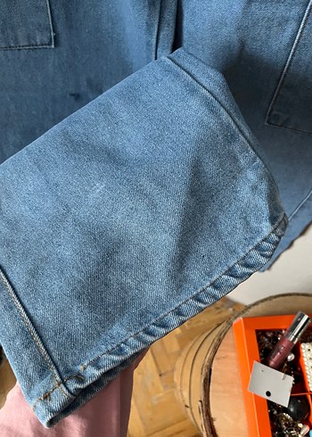 Kadın Mavi Kargo Cepli Denim Pantolon - Görsel 6