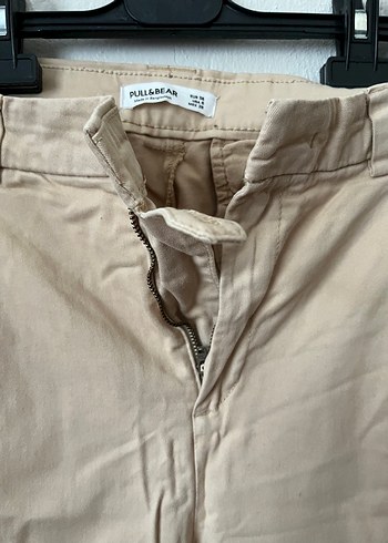 Pull&Bear Bej Bol Kesim Keten Kadın Pantolon - Görsel 2