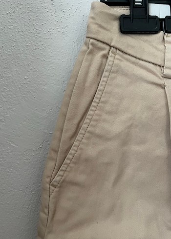 Pull&Bear Bej Bol Kesim Keten Kadın Pantolon - Görsel 9