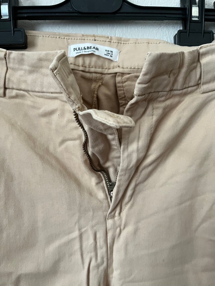 Pull&Bear Bej Bol Kesim Keten Kadın Pantolon - Görsel 2