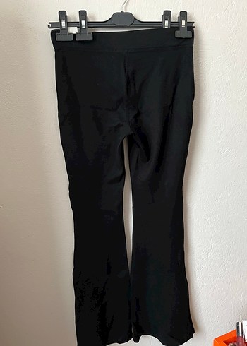 Siyah Kadın İspanyol Paça Tayt - Görsel 5