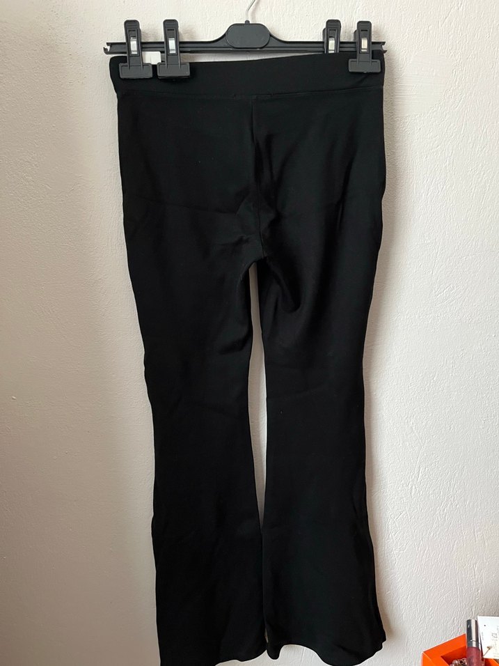 Siyah Kadın İspanyol Paça Tayt - Görsel 5