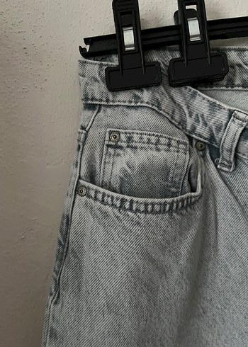 Gri Bol Kesim Kadın Kot Pantolon - Görsel 4