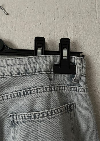 Gri Bol Kesim Kadın Kot Pantolon - Görsel 10