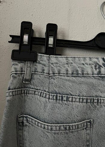 Gri Bol Kesim Kadın Kot Pantolon - Görsel 11