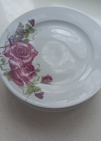 Çiçek Desenli Tabak Seti - Görsel 5