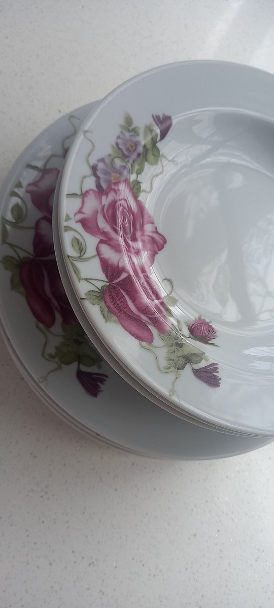 Çiçek Desenli Tabak Seti - Görsel 3