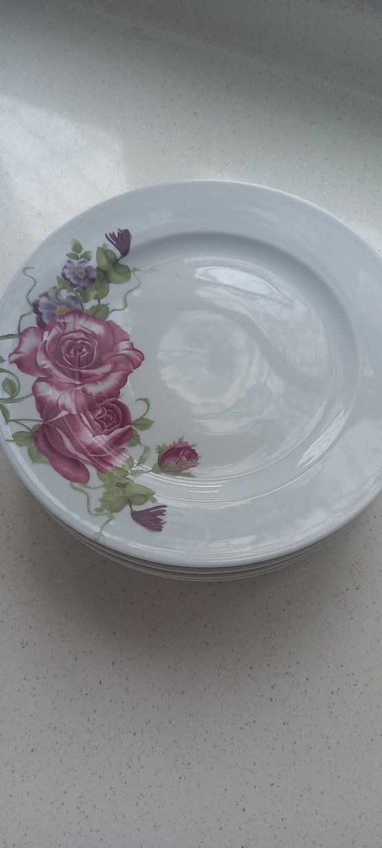 Çiçek Desenli Tabak Seti - Görsel 5