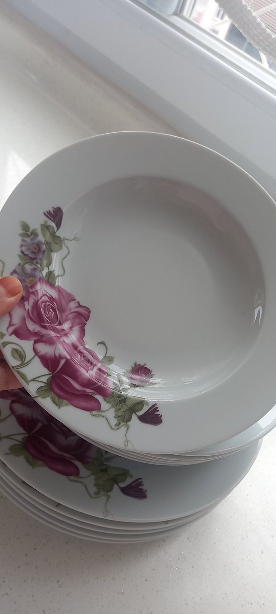 Çiçek Desenli Tabak Seti - Görsel 2