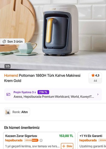 Beyaz ve Gri Homend Kahve Makinesi - Görsel 2