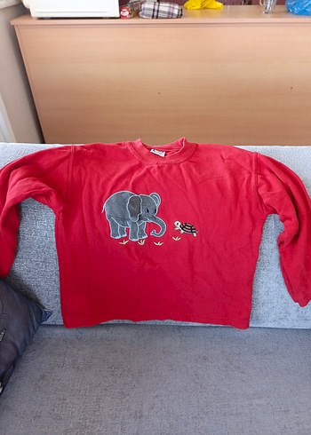 Nakışlı Kısa Kollu Kırmızı kız çocuk  Tişörtü - Görsel 2