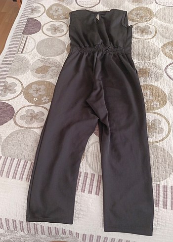 Kadın Siyah Drapeli Straplez Uzun Tulum - Görsel 3