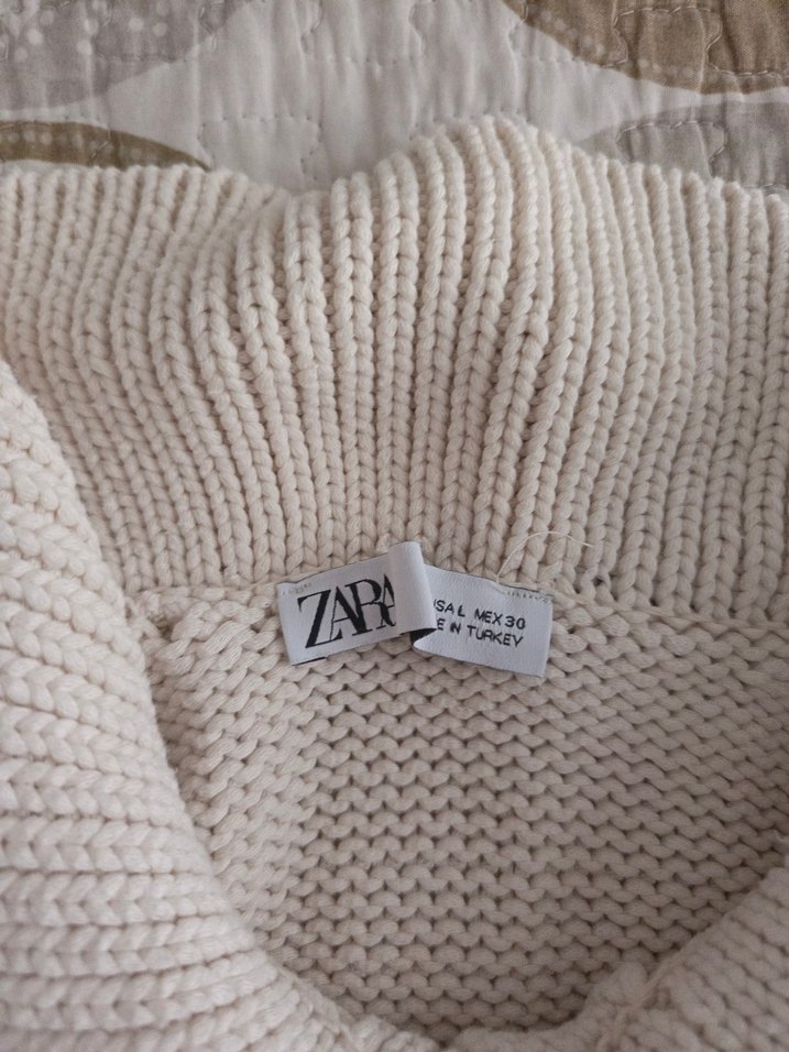 Bej Kadın Triko Yakalı Kazak - Görsel 4