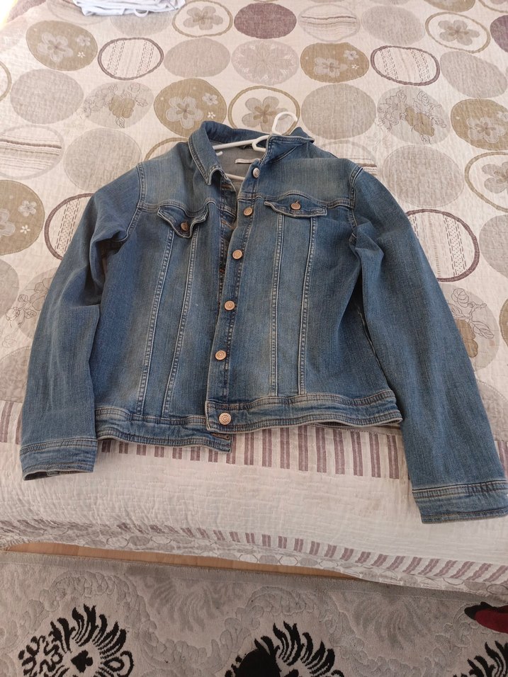 Düğmeli Mavi Kadın Denim Ceket - Görsel 2