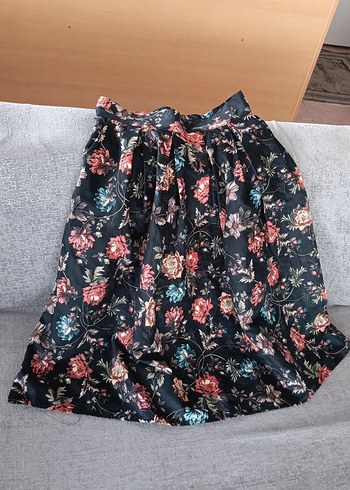 Çiçek Desenli Uzun Salaş Etek - Görsel 2