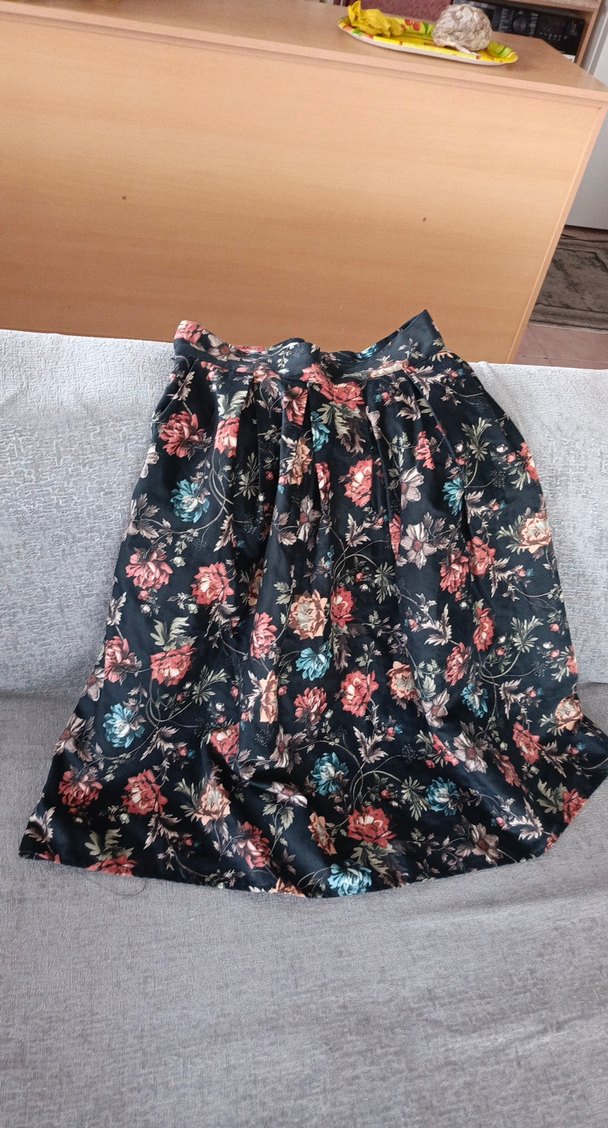 Çiçek Desenli Uzun Salaş Etek - Görsel 3