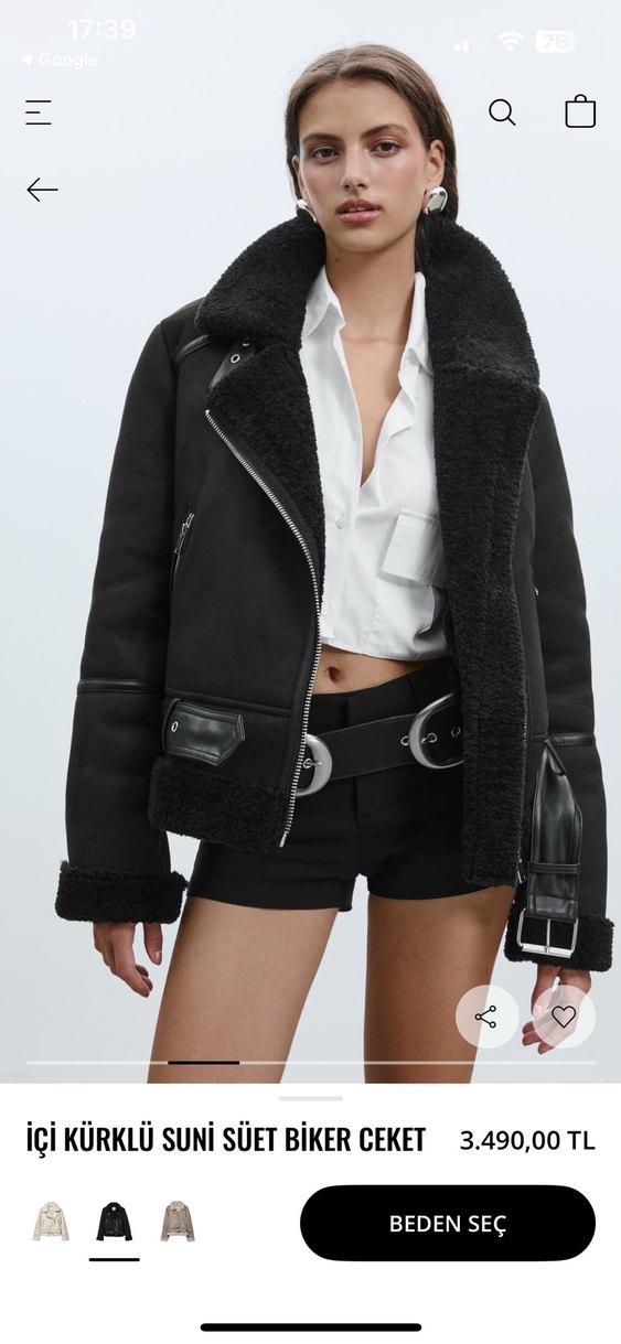 Kemer Detaylı Siyah Deri Mini Şort - Görsel 2