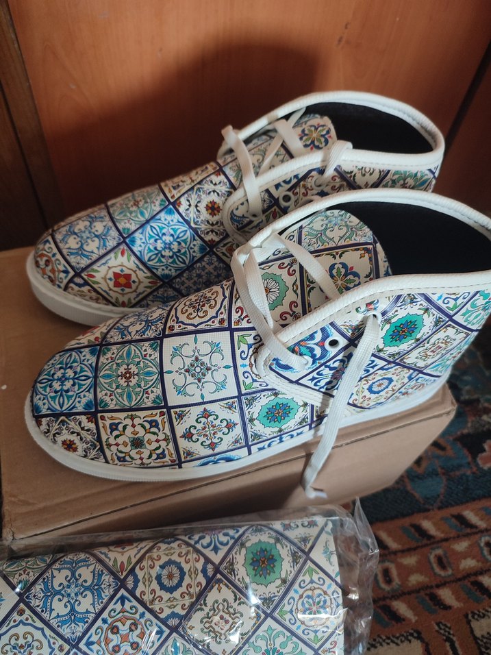 Nakışlı Çok Renkli Kadın Espadril ve Çanta Seti - Görsel 2