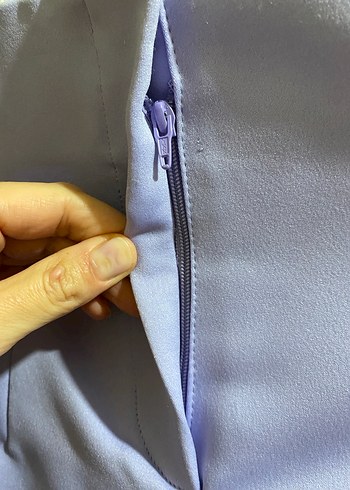 Mor Pilili Kadın Kumaş Pantolon - Görsel 5