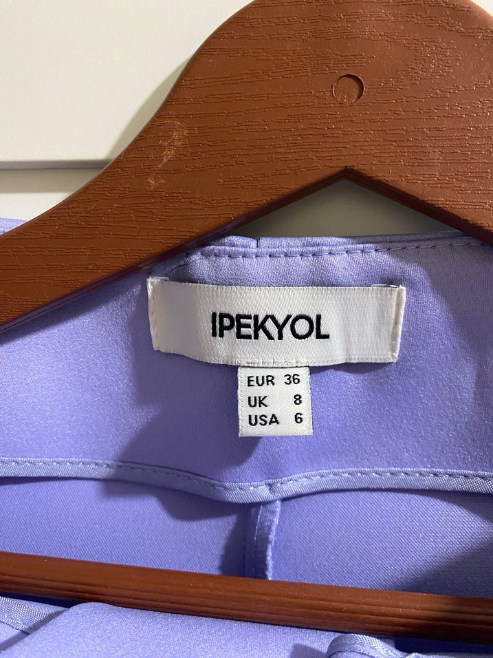 Mor Pilili Kadın Kumaş Pantolon - Görsel 3