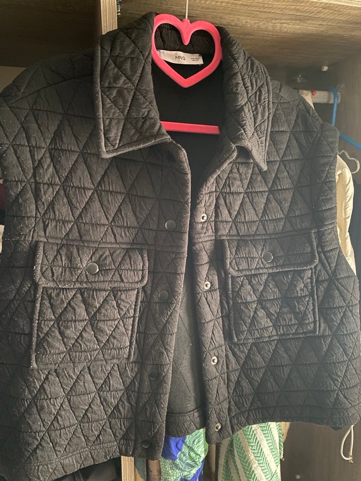 Düğmeli Gri Kadın Yelek, Normal Boy - Görsel 2