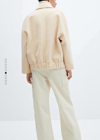 Beyaz Yünlü Kadın Ceket - Görsel 7