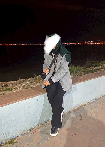 Gri Düğmeli Midi Kadın Yağmurluk - Görsel 6