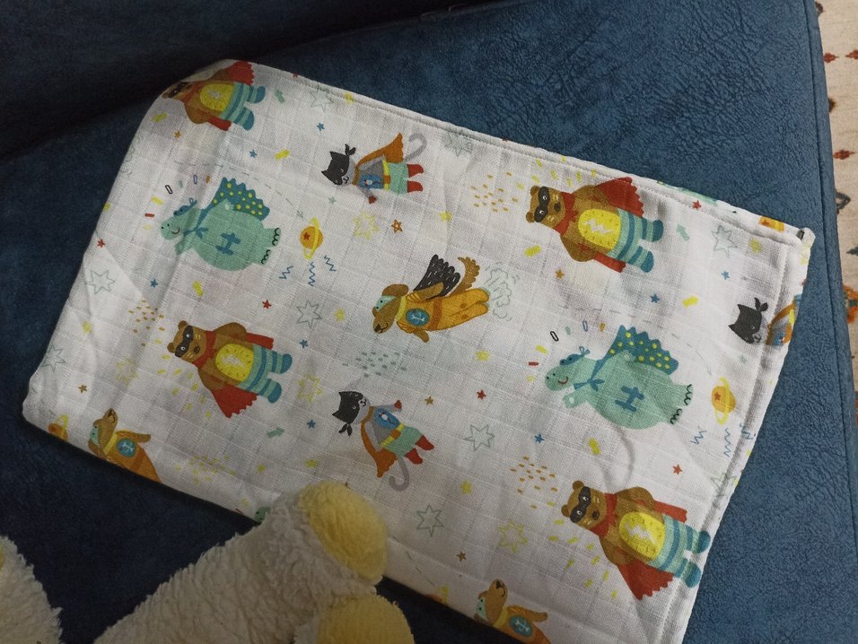 Renkli Pamuklu Küçük Süper Kahramanlar Müslin Örtü - Görsel 5