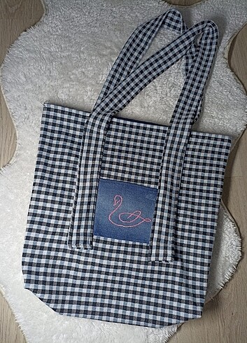 Kuğu işlemeli çanta  - Görsel 8