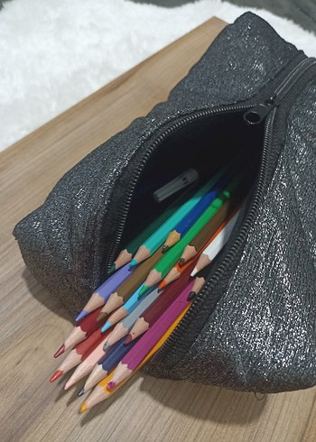 Fermuarlı Siyah Kadın Makyaj Çantası - Görsel 5