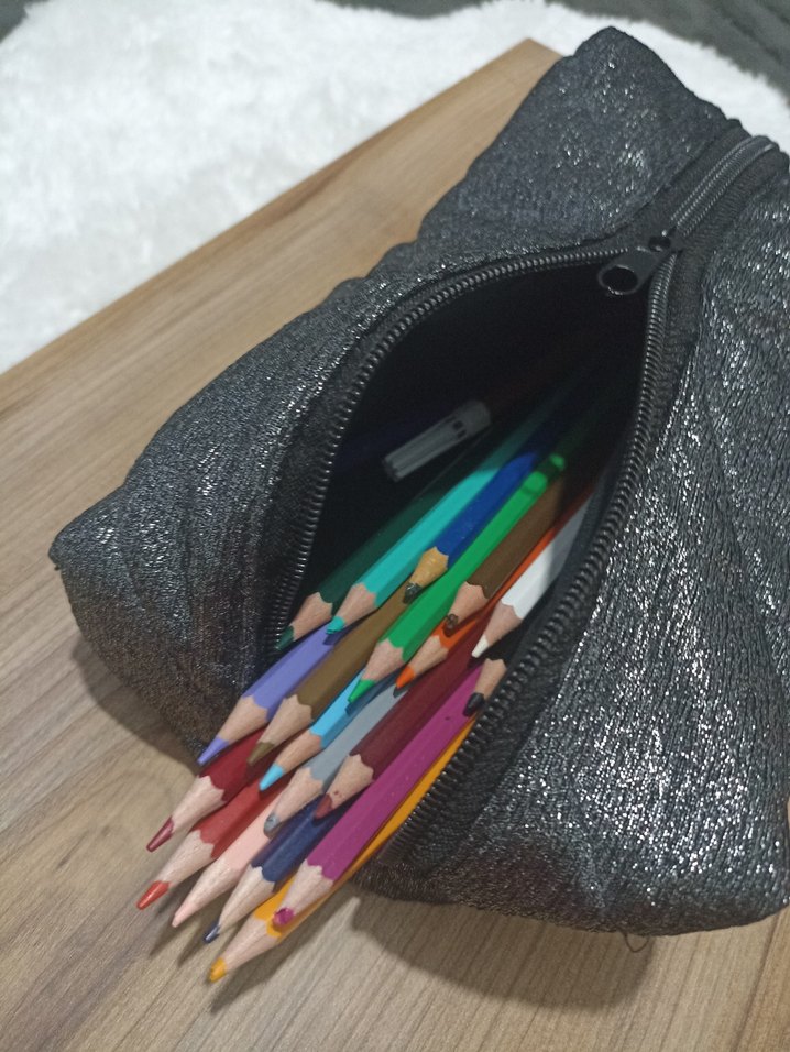 Fermuarlı Siyah Kadın Makyaj Çantası - Görsel 5