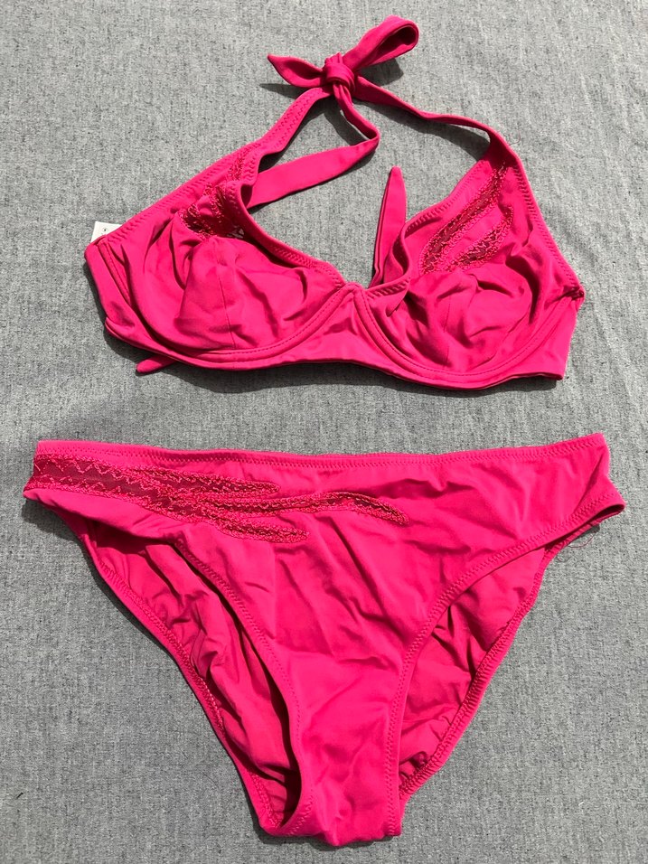 Dantelli Pembe Bikini Seti - Görsel 2