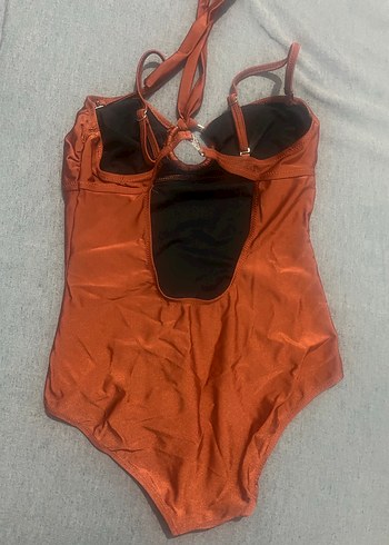 Parlak Kahverengi Strappy Kadın Mayo - Görsel 3