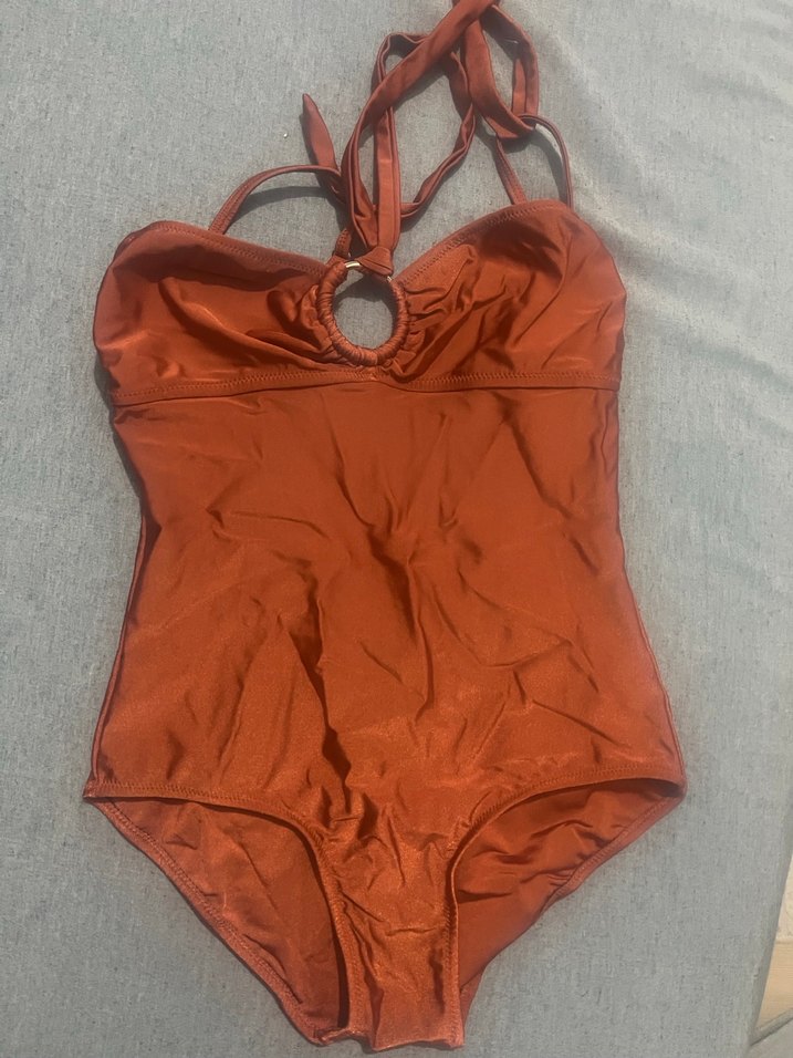 Parlak Kahverengi Strappy Kadın Mayo - Görsel 2