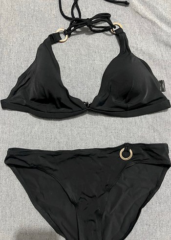 Siyah Minimalist Strappy Bikini Takımı - Görsel 2
