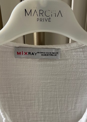 Bohem V Yakalı Beyaz Keten Kadın Gömlek - Görsel 4