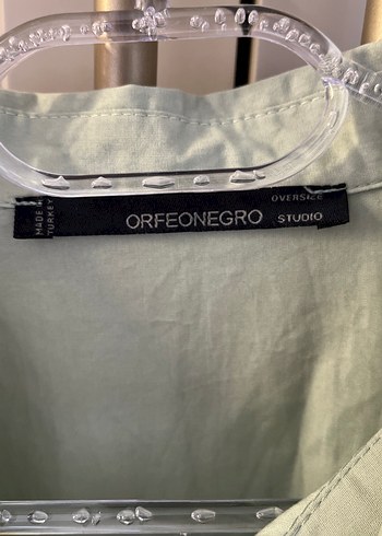 Yeşil Nakışlı Uzun Kollu Keten Kadın Gömlek - Görsel 2